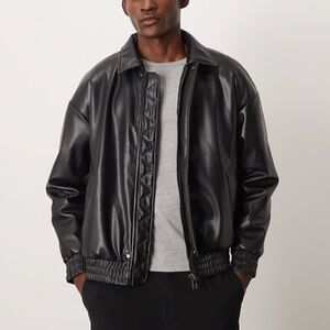 Gear For Sports Black Leather Bomber Jacket